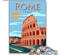 1000 Pieces Jigsaw Puzzles For Teens And Adults Rome Italy Travel Poster Stress Reliever Difficult Challenge Every Piece Is Unique - Challenging Family Fun Game (38x52cm) 1000pcs