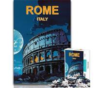1000 Pieces Jigsaw Puzzles For Teens And Adults Rome Italy Travel Poster,Stress Reliever Difficult Challenge Is Ideal As Gifts for The Whole Family (38x26cm)