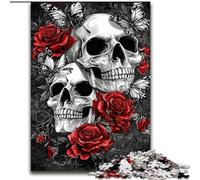 1000 Pieces Jigsaw Puzzles For Teens And Adults Rose Skull, for Age 14 Years And over Home Decor As A Gift for The Whole Family And Friends (Size 50x75cm)