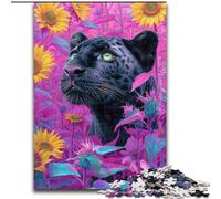 1000 Pieces Jigsaw Puzzles For Teens And Adults Rose Sunflower Black Leopard,Educational Family Game Wall Decoration Unique Birthday And Xmas Gifts 50x75cm