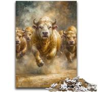 1000 Pieces Jigsaw Puzzles For Teens And Adults Running Bison Educational Family Game Is Ideal As Gifts for The Whole Family for 14+ 26x38cm
