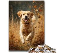 1000 Pieces Jigsaw Puzzles For Teens And Adults Running Golden Retriever Adult Puzzles,learning Educational for Is Ideal As A Gift for The Whole Family (38x26cm)