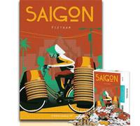 1000 Pieces Jigsaw Puzzles For Teens And Adults Saigon Vietnam Poster,Vibrant And Unique Design Relaxing & Challenging Puzzle Experience (38x26cm)