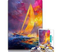 1000 Pieces Jigsaw Puzzles For Teens And Adults Sailboat Oil Painting,Challenging Game Toys for Is Ideal As A Gift for The Whole Family (75x50cm)