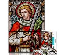 1000 Pieces Jigsaw Puzzles For Teens And Adults Saint A Stained Glass Puzzles,is Ideal As Gifts for The Whole Family for Age 14 (size 38x26cm)