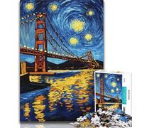 1000 Pieces Jigsaw Puzzles For Teens And Adults San Francisco Bridge at Night Puzzles for Adults,Challenging Difficult Deal As Gifts for The Whole Family 38x26cm