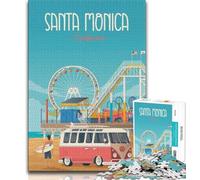 1000 Pieces Jigsaw Puzzles For Teens And Adults Santa Monica California,Vibrant And Unique Design Relaxing & Challenging Puzzle Experience (75x50cm)