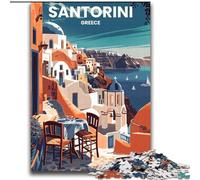 1000 Pieces Jigsaw Puzzles For Teens And Adults Santorini Greece, Suitable for People Aged 14 And Above Educational Games Secret Santa Gifts 75x100cm