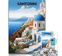 1000 Pieces Jigsaw Puzzles For Teens And Adults Santorini Greece Travel,for Educational Game Challenge Toy Deal As Gifts for The Whole Family (38x26cm)
