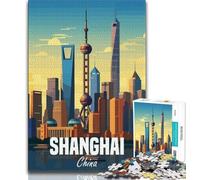 1000 Pieces Jigsaw Puzzles For Teens And Adults Shanghai China,Challenging Game Toys for Is Ideal As A Gift for The Whole Family (75x50cm)