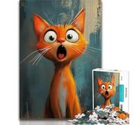 1000 Pieces Jigsaw Puzzles For Teens And Adults Shocked Cat Adult Jigsaw,Educational Toys & Games for Adults And Teenagers (size 75x50cm)
