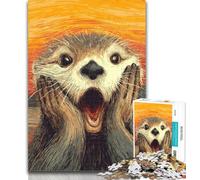1000 Pieces Jigsaw Puzzles For Teens And Adults Shocked Otter 1000 Pieces for Adults,Educational Stress Relief Toy Great Gifts And Toys 50x75cm