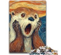 1000 Pieces Jigsaw Puzzles For Teens And Adults Shocked Otter Adult Jigsaw,Staycation Kill Time with Fully Interlocking Randomly Shaped Pieces (38x26cm)