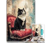 1000 Pieces Jigsaw Puzzles For Teens And Adults Sitting Cat 1000 Pieces for Adults,Challenging Game for Is Ideal As A Gift for The Whole Family 75x50cm