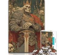 1000 Pieces Jigsaw Puzzles For Teens And Adults Skeleton King Warrior,Challenging To Complete But Fun And Humorous Unique Birthday And Gifts 50x75cm