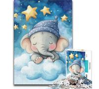 1000 Pieces Jigsaw Puzzles For Teens And Adults Sleeping Elephant 1000 Pieces for Adults,Stress Reliever Staycation Kill Time Parent-child Interaction 75x50cm