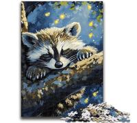 1000 Pieces Jigsaw Puzzles For Teens And Adults Sleeping Raccoon 1000 Piece Jigsaw,Toys Educational Games Stress Relieving Unique Birthday And Gifts (38x26cm)