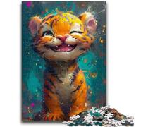 1000 Pieces Jigsaw Puzzles For Teens And Adults Smiling Baby Tiger Adult Jigsaw,Staycation Kill Time with Fully Interlocking Randomly Shaped Pieces (50x75cm)