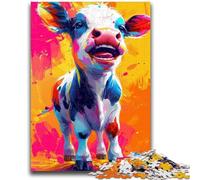 1000 Pieces Jigsaw Puzzles For Teens And Adults Smiling Cute Cow Teenager Puzzles,is Ideal As Gifts for The Whole Family for Age 14 (26x38cm)