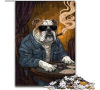 1000 Pieces Jigsaw Puzzles For Teens And Adults Smoking Bulldog,for Educational Game Challenge Toy Artists Collection,Fine Art 50x75cm