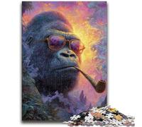 1000 Pieces Jigsaw Puzzles For Teens And Adults Smoking Chimpanzee Puzzles,deal As Gifts for The Whole Family for Ages 14+ (38x26cm)