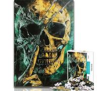 1000 Pieces Jigsaw Puzzles For Teens And Adults Smoky Skull Adult Jigsaw,Staycation Kill Time with Fully Interlocking Randomly Shaped Pieces 26x38cm