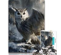 1000 Pieces Jigsaw Puzzles For Teens And Adults Snowy Owl 1000 Pieces for Adults,Stress Reliever Staycation Kill Time Parent-child Interaction 75x50cm