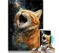 1000 Pieces Jigsaw Puzzles For Teens And Adults Space Cat,Stress Reliever Difficult Challenge Is Ideal As Gifts for The Whole Family (75x50cm)