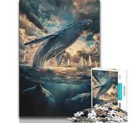 1000 Pieces Jigsaw Puzzles For Teens And Adults Spiritual Whale,Educational Games Home Decoration Educational Game for Birthday,Chrismas 38x26cm