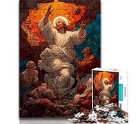 1000 Pieces Jigsaw Puzzles For Teens And Adults Stained Glass Jesus Puzzles,deal As Gifts for The Whole Family for Ages 14+ 26x38cm