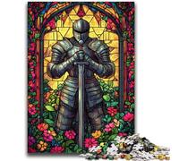 1000 Pieces Jigsaw Puzzles For Teens And Adults Stained Glass Warriors Brain Teaser Game Wall Decoration Unique Birthday And Xmas Gifts 50x75cm