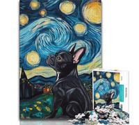 1000 Pieces Jigsaw Puzzles For Teens And Adults Starry Night Boston Terrier Adult Puzzles,learning Educational for Is Ideal As A Gift for The Whole Family 38x26cm