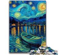 1000 Pieces Jigsaw Puzzles For Teens And Adults Starry Sky Boat for Age 14+ Intellectual Game Christmas Birthday Gifts 50x75cm