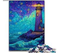 1000 Pieces Jigsaw Puzzles For Teens And Adults Starry Sky Lighthouse,learning Educational Is Ideal As A Gift for The Whole Family 38x26cm