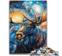1000 Pieces Jigsaw Puzzles For Teens And Adults Starry Sky Moose Challenging Game And Family Play Educational Game for Birthday, Chrismas 50x75cm