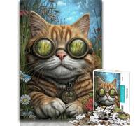 1000 Pieces Jigsaw Puzzles For Teens And Adults Steampunk Cat Adult Jigsaw,Educational Games Wall Decoration Unique Birthday And Xmas Gifts (size 38x26cm)