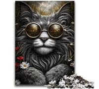 1000 Pieces Jigsaw Puzzles For Teens And Adults Steampunk Cat Suitable for People Aged 14 And Above Educational Game Challenge Toy Gift For Birthdays 26x38cm