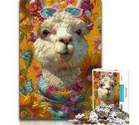 1000 Pieces Jigsaw Puzzles For Teens And Adults Sunflower Alpaca Teenager Puzzles,is Ideal As Gifts for The Whole Family for Age 14 75x50cm