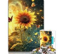 1000 Pieces Jigsaw Puzzles For Teens And Adults Sunflower Butterfly 1000 Piece Puzzle,Stress Reliever Staycation Kill Time Wishlist with Santa Claus (size 38x26cm)