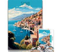 1000 Pieces Jigsaw Puzzles For Teens And Adults Symi Greece,Vibrant And Unique Design Relaxing & Challenging Puzzle Experience (75x50cm)
