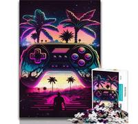 1000 Pieces Jigsaw Puzzles For Teens And Adults Synthwave Controller Puzzles for Teenagers,Educational Games Wall Decoration Unique Birthday And Xmas Gifts (size 38x26cm)