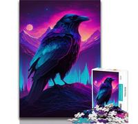 1000 Pieces Jigsaw Puzzles For Teens And Adults Synthwave Raven 1000 Pieces for Adults,Stress Reliever Staycation Kill Time Parent-child Interaction 38x26cm