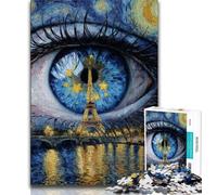 1000 Pieces Jigsaw Puzzles For Teens And Adults The Eiffel Tower in The Eyes,Toys Educational Games Stress Relieving Great Gifts And Toys (75x50cm)