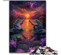 1000 Pieces Jigsaw Puzzles For Teens And Adults The Frog Band at Sunset,Challenging To Complete But Fun And Humorous Unique Birthday And Gifts 38x26cm