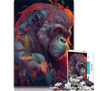 1000 Pieces Jigsaw Puzzles For Teens And Adults The Wise Urang Utan 1000 Pieces for Adults,Stress Reliever Staycation Kill Time Parent-child Interaction 38x26cm