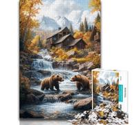 1000 Pieces Jigsaw Puzzles For Teens And Adults Three Grizzly Bears,Stress Reliever Difficult Challenge Is Ideal As Gifts for The Whole Family (38x26cm)