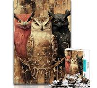 1000 Pieces Jigsaw Puzzles For Teens And Adults Three Owls Puzzles,is Ideal As Gifts for The Whole Family for Age 14 (size 38x26cm)