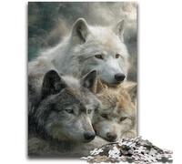 1000 Pieces Jigsaw Puzzles For Teens And Adults Three Wolves for And 14 Years And over Interesting Stress Reduction Gifts for Friends And Family 26x38cm