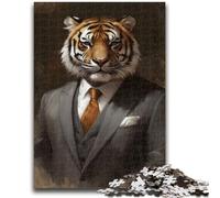 1000 Pieces Jigsaw Puzzles For Teens And Adults Tiger in A Suit Teenager Puzzles,for Challenging Toy Game And Family Play (75x50cm)