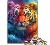 1000 Pieces Jigsaw Puzzles For Teens And Adults Tiger Oil Painting Learning Educational Toys Fun at Home Activities, Birthday Present,Travel Gifts 38x26cm